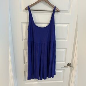 Ava and Viv Spaghetti Strap Stretch Skater Dress Blue Purple Size 1X